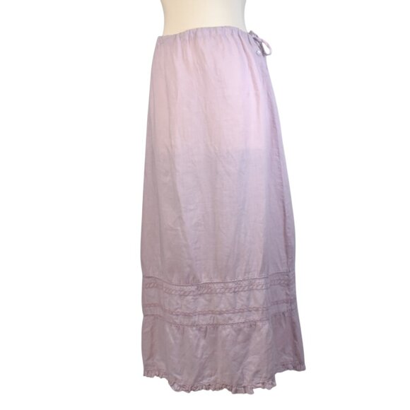 Vintage Maxi Skirt Johnny Was Dusty Lilac Drawcord S - Picture 9 of 9